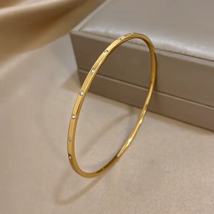 Bracelet minimaliste plaqué or pour femmes et hommes