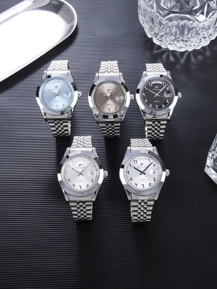 Montre à quartz pour homme avec cadran à chiffres arabes