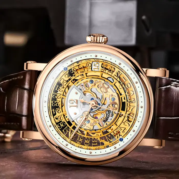 BORMAN montre mécanique automatique pour hommes de luxe suisse saphir cristal 50M étanche lumineux double squelette conception BM3901