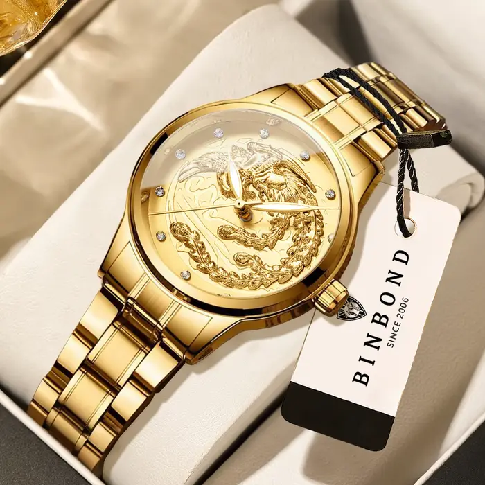 Montres à quartz durables vintage BINBOND Phoenix pour femmes