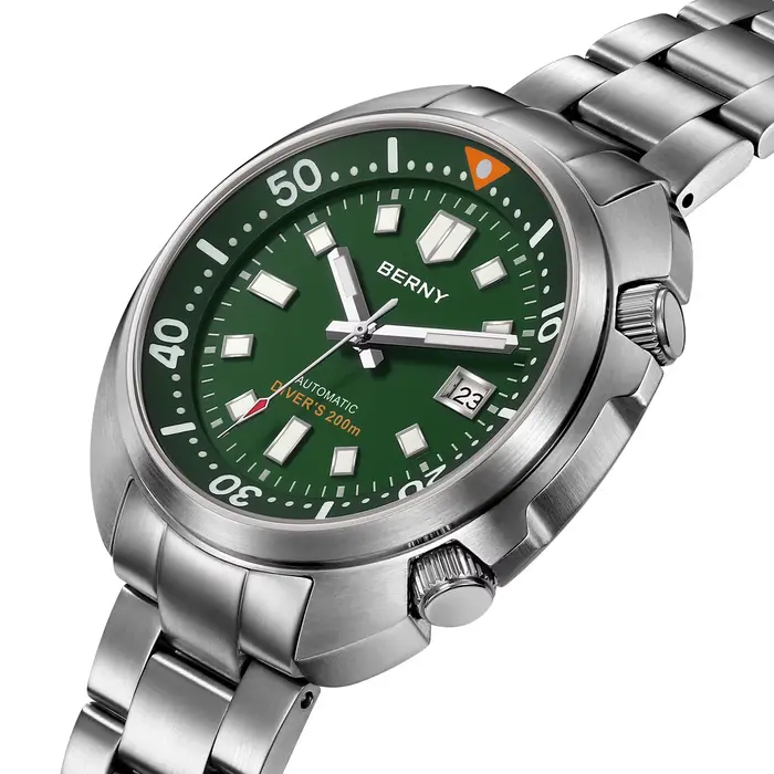 BERNY Diver hommes montre mis5 8215 haut automatique mécanique mode hommes montre de luxe saphir étanche 200m lumineux hommes montre