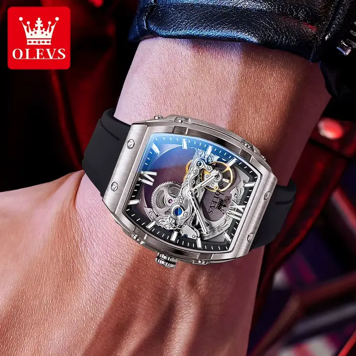 OLEVS 6779 montre pour hommes de luxe squelette Original automatique
