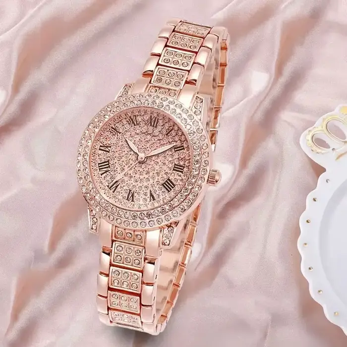 Brillant diamant montre de luxe femmes marque Quartz or Bracelet montres dames Zircon cristal haut é