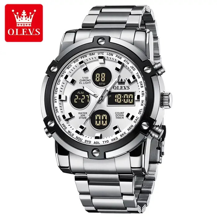 OLEVS – montre militaire numérique pour hommes, étanche à 30m, horloge à Quartz LED, montre de Sport