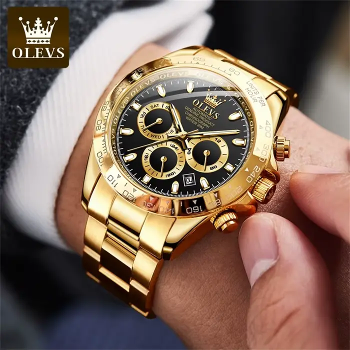 OLEVS 6638 marque originale classique homme montre de luxe automatique mécanique montres pour hommes chronographe