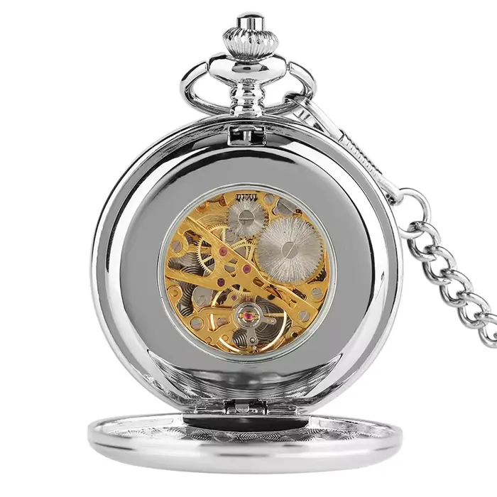 Montre de Poche Mécanique Double Hunter pour Femme et Homme