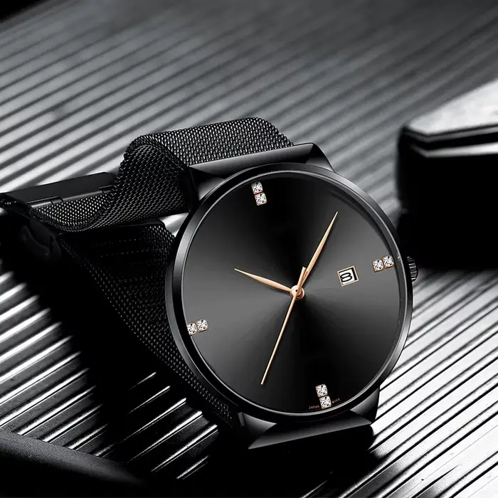 Montre Japonaise Originale à Quartz en Acier Inoxydable