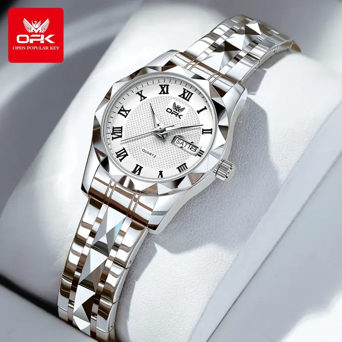 Montres à quartz en acier inoxydable pour femme