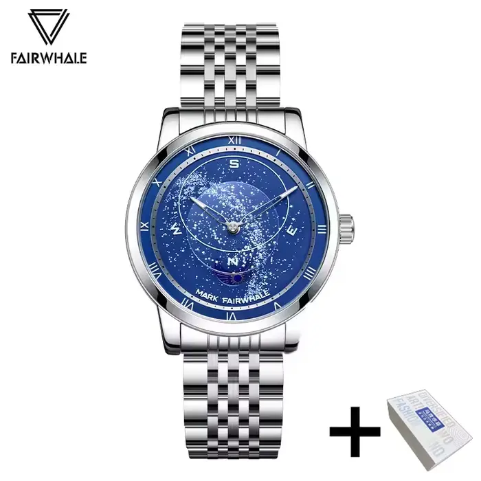 Montre Mark Fairwhale 5053 Starry Sky pour homme, montre à quartz de luxe étanche, montres Starry Sk