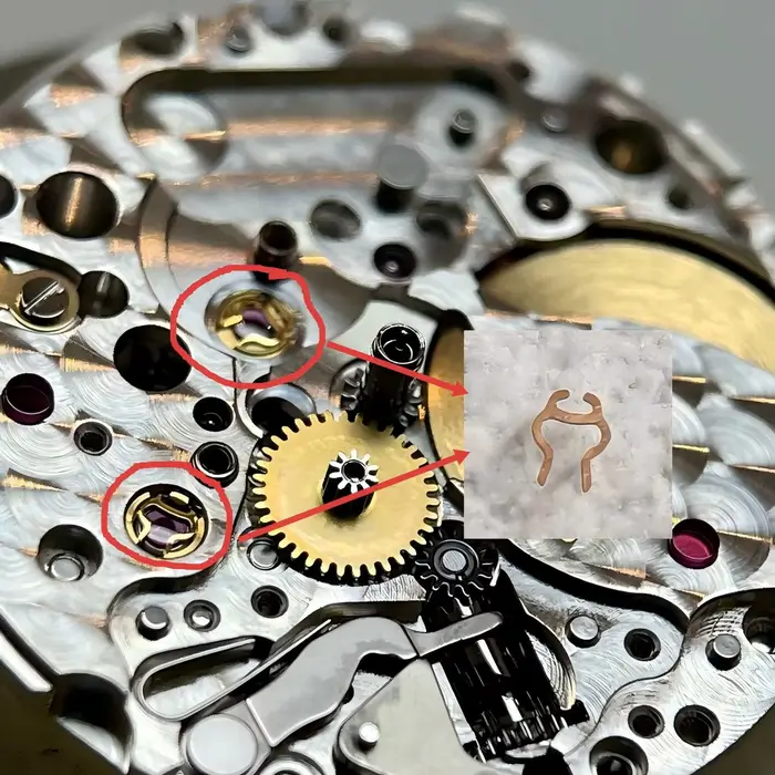 Accessoires de montre : ressort antichoc pour mouvements 2235 et 2135