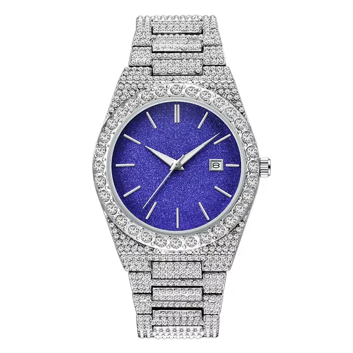 Montres de Luxe pour Hommes, Grandes Marques, Style Hip Hop, Diamants, Bracelet en Alliage, Date, Do