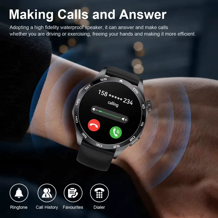 Montre intelligente homme LIGE bracelet santé ECG Bluetooth musique sport fitness caméra à distance