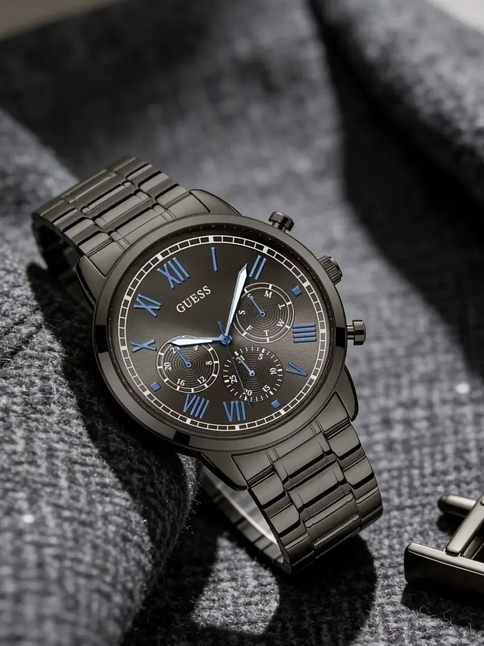 Montre originale GUESS W1309G3 Hendrix pour homme, chronographe à Quartz, en acier inoxydable, cadra