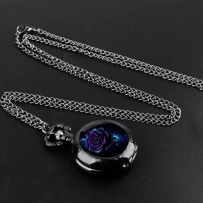 Montre de poche à mouvement à Quartz Rose violet