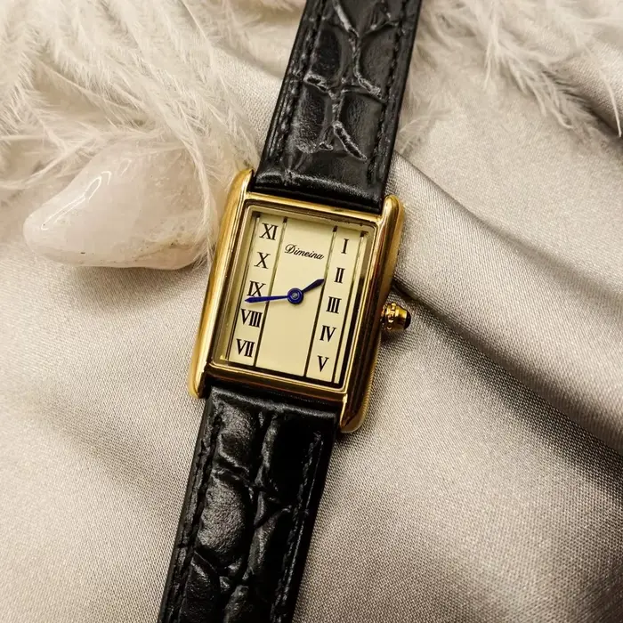 Femmes montre à Quartz de luxe Orologio boîtier en or Reloj chiffres romains