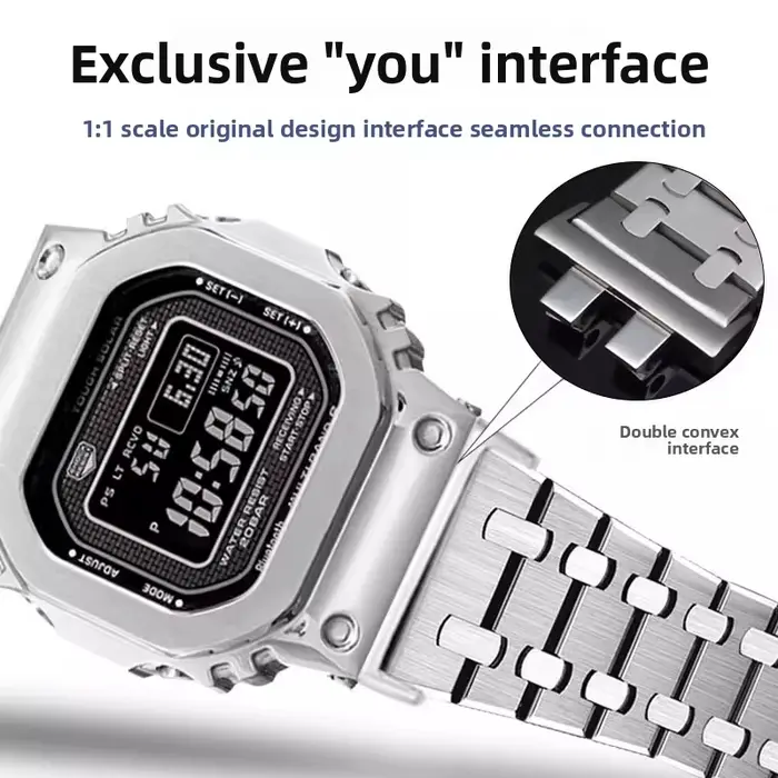 Bracelet en acier inoxydable de haute qualité pour Casio G-SHOCK GMW-B5000 GM-B2100