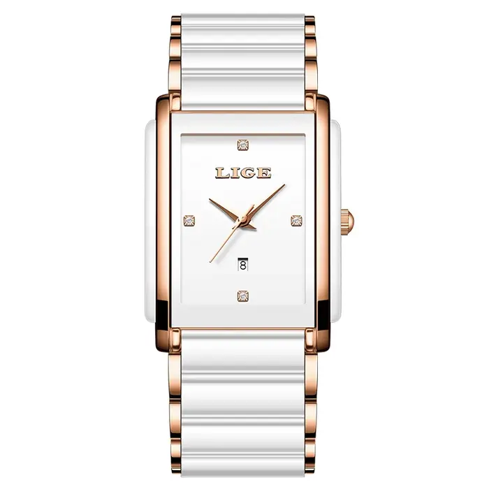 LIGE mode montre élégante pour femmes mouvement japonais Bracelet en céramique de luxe dames