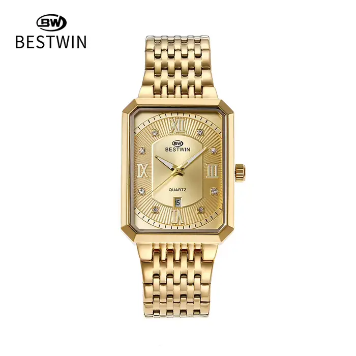 Carré Date 2025 hommes or montres or acier inoxydable hommes montres pour homme horloge Relogio Masc