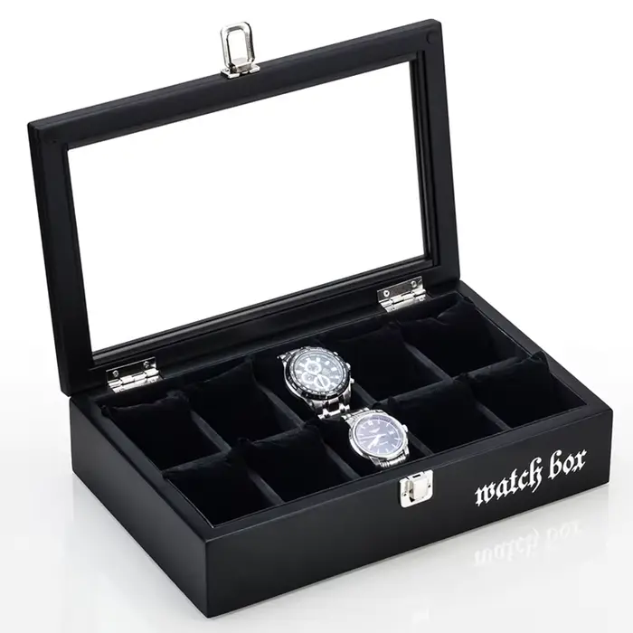 Boîte à montres en bois à 10 emplacements