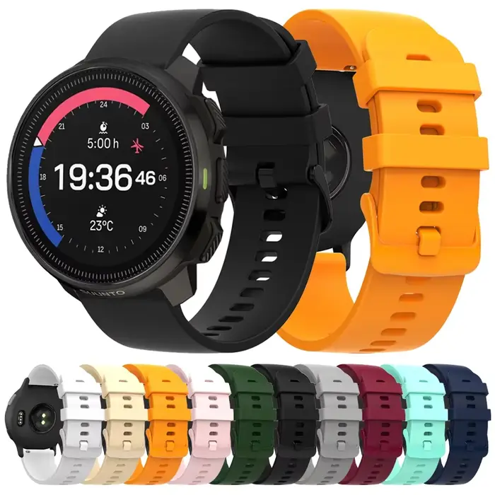 Bracelet de montre en silicone pour montres intelligentes, compatible avec SUUNTO VERTICAL 9 5 Peak DLC/PRO 3 Fitness course Bracelet de sport occasionnels spéciales