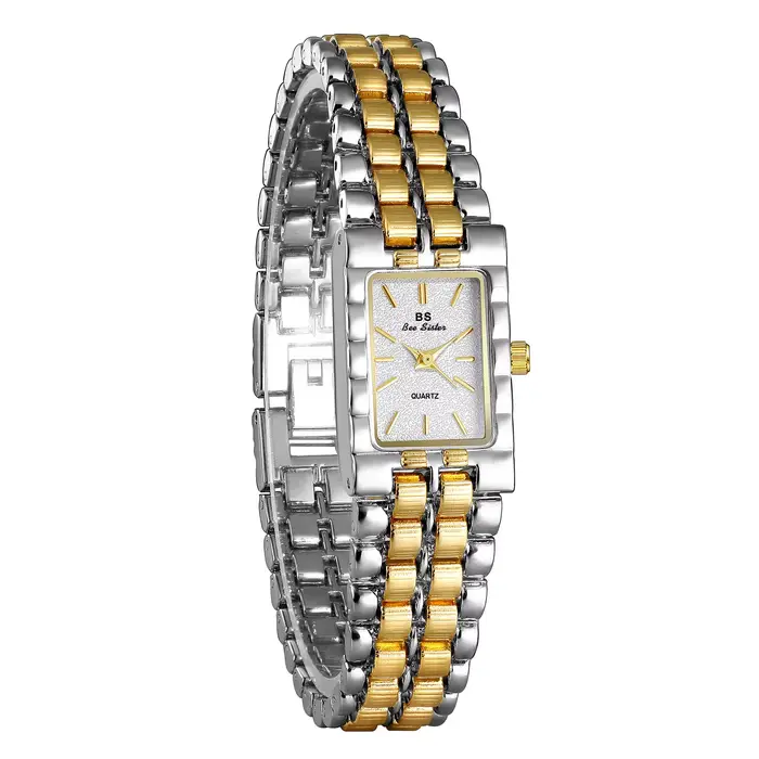 Montres classiques rectangulaires en or rétro pour femmes