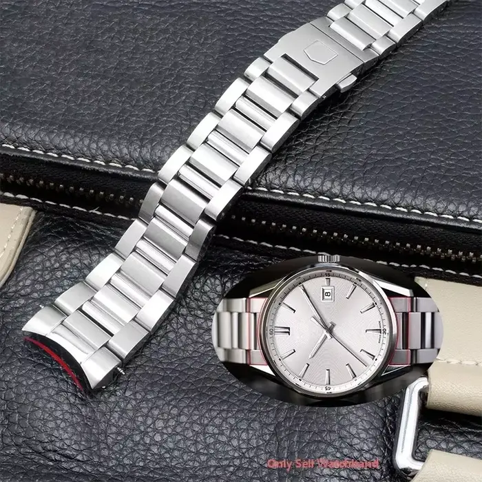 Bracelet de montre en acier inoxydable massif pour homme