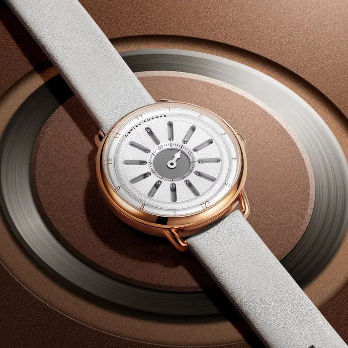 Montre Gorman Kepler en cuir véritable résistante à l'eau pour femmes élégante et innovante occasion spéciale quartz bracelet alliage bronze rose argent Blanc