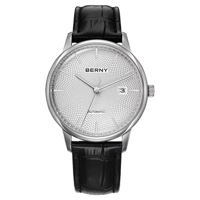 Montres de luxe BERNY pour hommes, montre automatique classique en or pour hommes, verre bombé, date