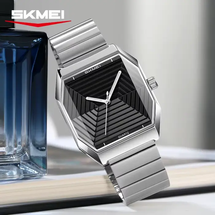 Montre à quartz Skmei 9393 élégante pour hommes avec mouvement à quartz et design unique en acier inoxydable pour occasions spéciales