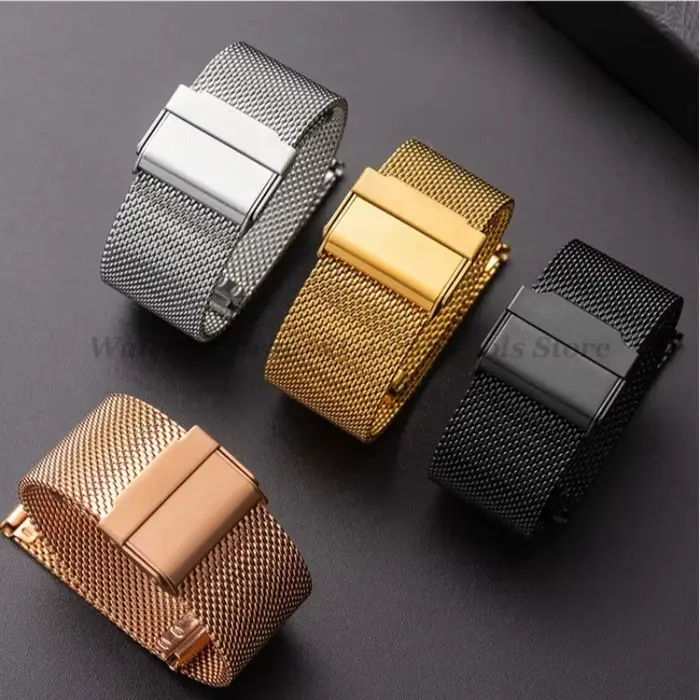 Bracelet milanais ajustable pour Samsung Galaxy Watch et autres modèles compatibles élégant et confortable pour homme et femme différentes occasions