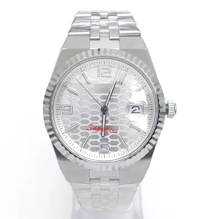 Montre pour homme 6 couleurs 40 mm dorée, automatique NH35, verre saphir, bracelet en acier, montre