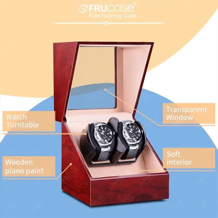 FRUCASE Double Watch Winder Remontoir pour montre automatique