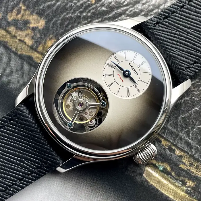 Merkur 100% montre Tourbillon hommes titane fleur de glace cadran saphir montre pour hommes montres