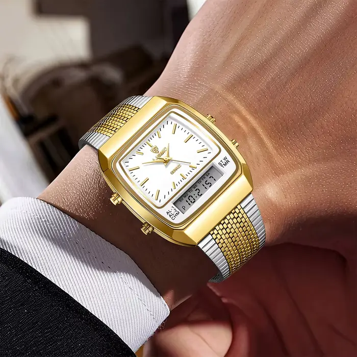 LIEBIG montres à Quartz numériques de luxe pour hommes femmes mode décontracté double affichage temps sport semaine 3Bar