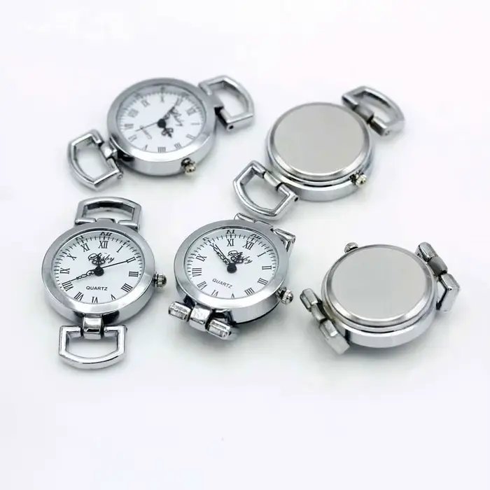 Shsby bricolage personnalité argent montre en-tête chiffres romains cercle