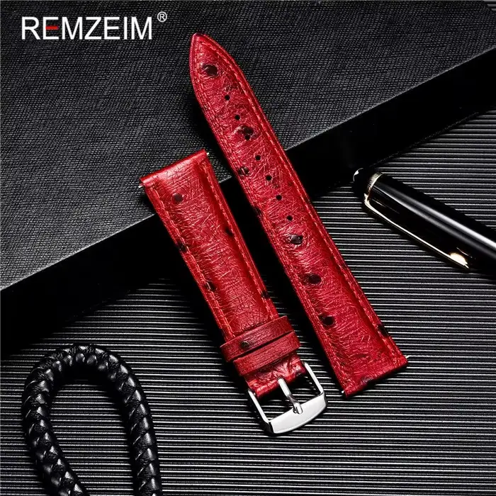 Bracelet de montre à motif d'autruche coloré