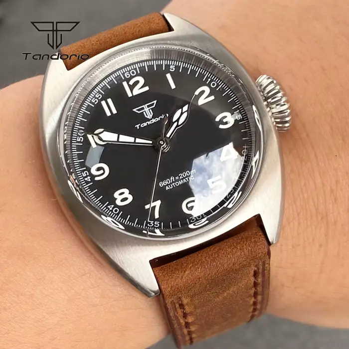 Tandorio 36mm plongée militaire automatique mis58215 montre mécanique pour hommes dôme saphir unisex