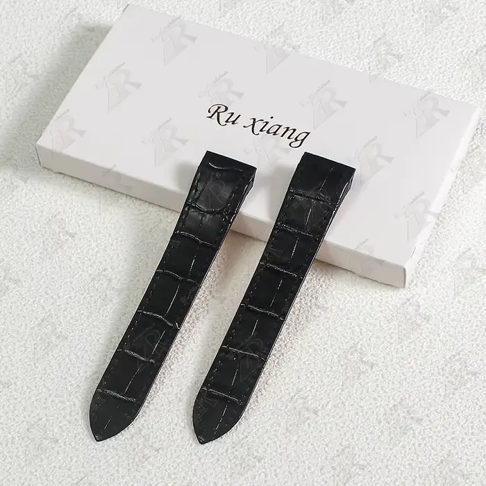 Bracelet de montre en cuir de vachette pour hommes et femmes, ceinture de tête, strucglue pliante, b