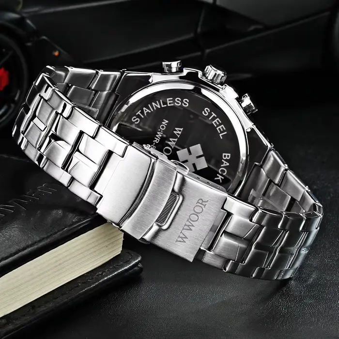 Wwoor Top marque analogique hommes 50 m étanche chronographe Sport militaire mâle horloge homme lumineux double affichage Quartz montres