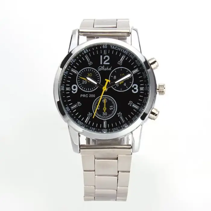 Nouvelle marque de luxe hommes montres à Quartz argenté pour homme