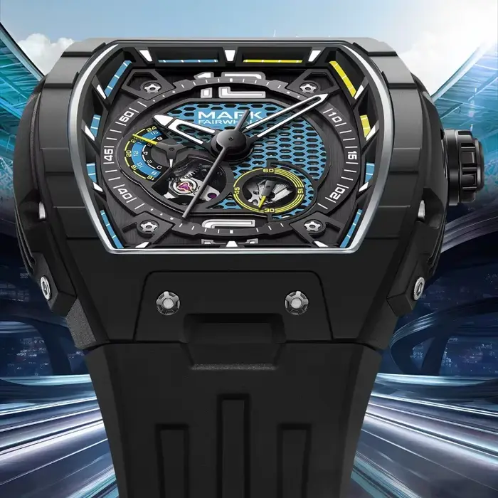 Mark Fairwhale 6002 mouvement automatique Tonneau cadran lumineux étanche mode montres mécaniques pour hommes Relogios Masculino