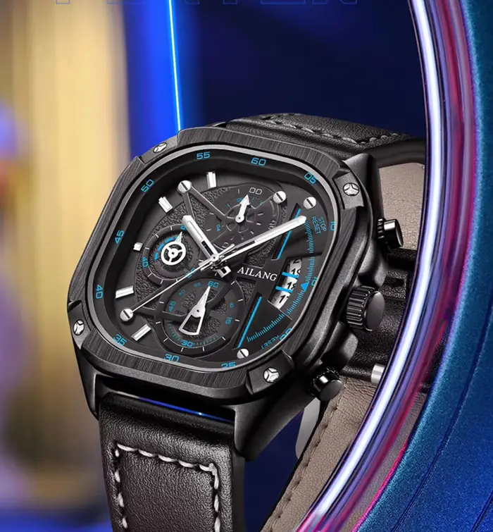 AILANG Tourbillon montres en cuir Couple ensemble unisexe