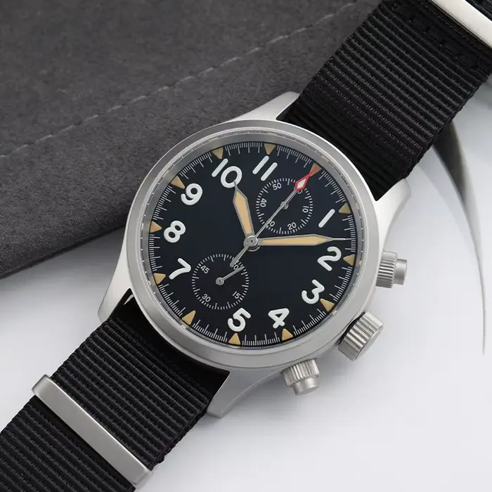 Militado ML1868 montre VK61 mouvement à Quartz 100m montres étanches hommes en acier inoxydable chronographe saphir cristal montre-bracelet