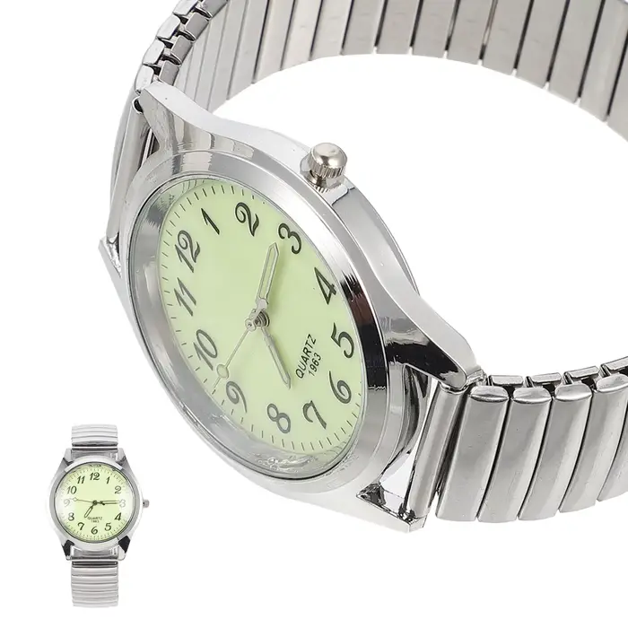 Montres lumineuses de nuit pour personnes âgées, numérique, bande élastique, classique, couleur arge