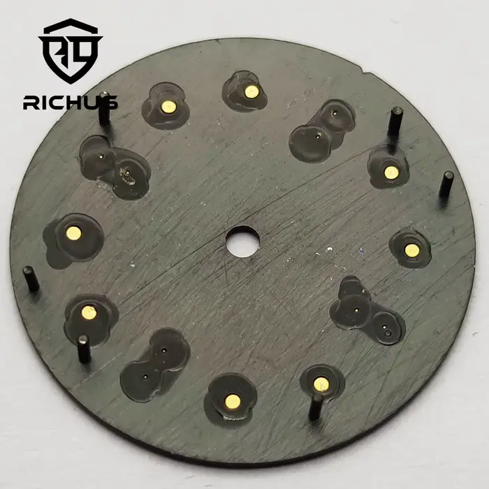Cadran de montre RICHUS 28 avec index appliqué riveté et luminescence verte pour mouvements NH34 NH35 NH36 ETA2824 2836 Miyota8215-DG style élégant
