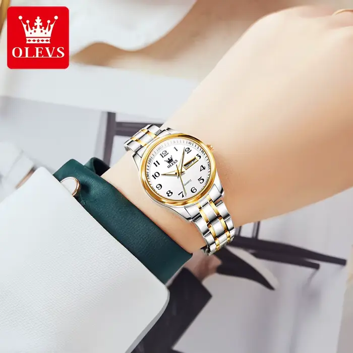OLEVS 5567 montre pour femme marque de luxe originale en acier inoxydable