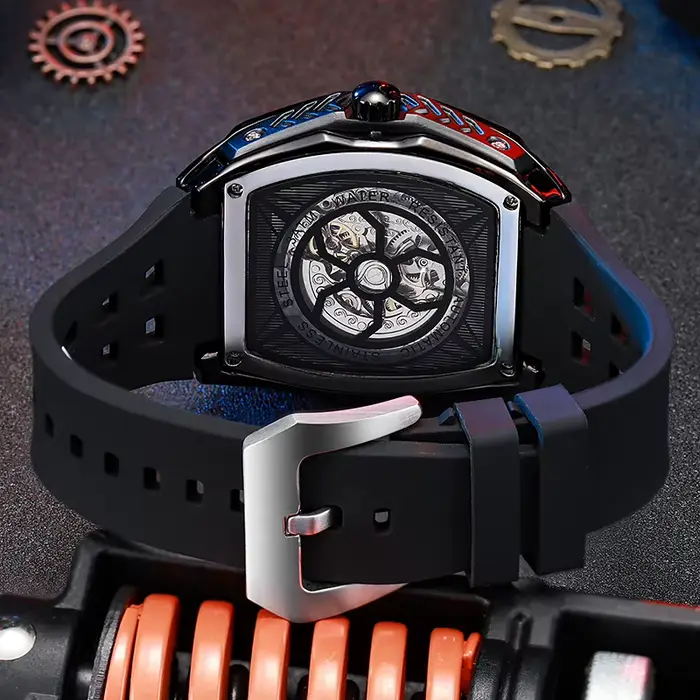 Montre mécanique automatique squelette luxueuse pour hommes résistante à l'eau et lumineuse nouvelle collection à offrir pour diverses occasions