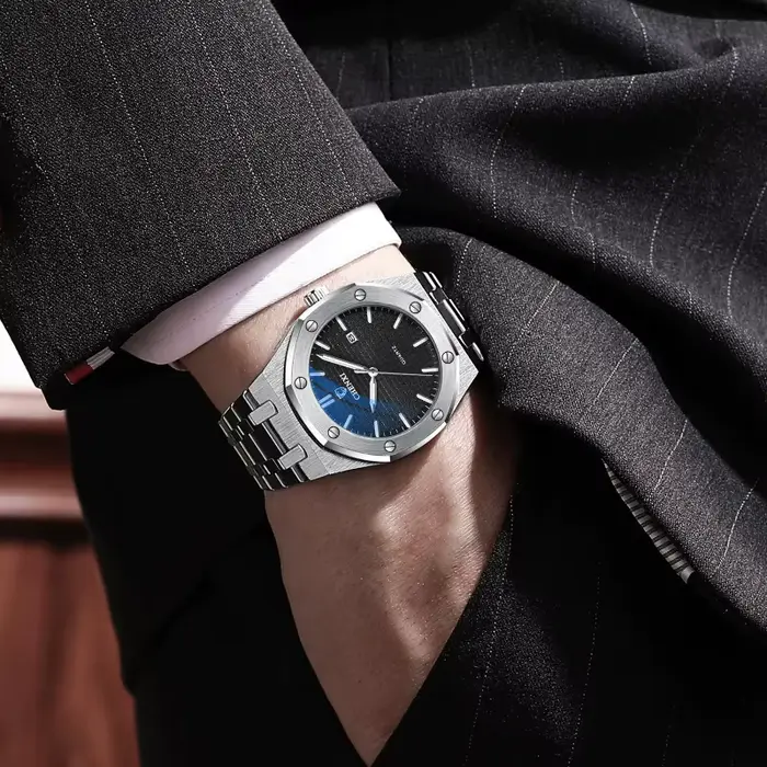 CHENXI 8248 chronographe Date affaires étanche montre pour hommes en acier inoxydable lumineux mode libre tendance étanche montre-bracelet
