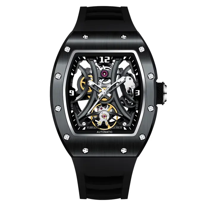 Montre automatique en Fiber de carbone pour hommes