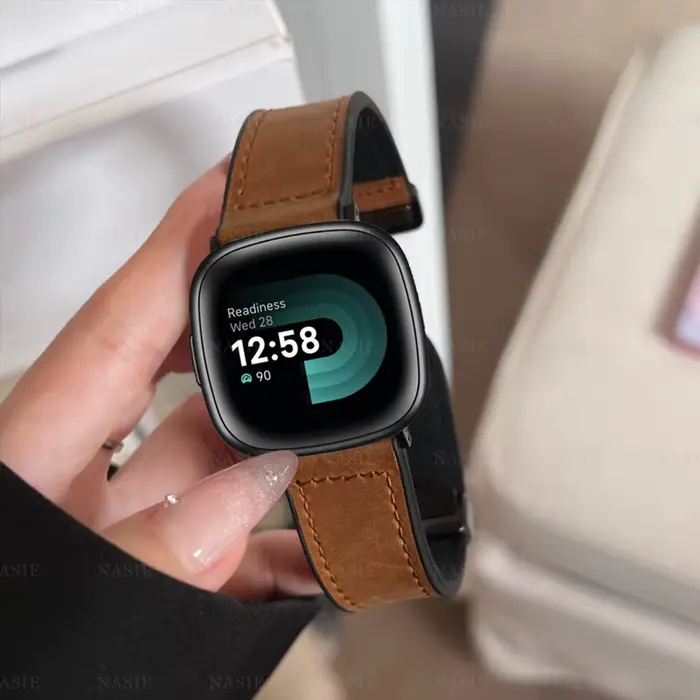Bracelet en cuir véritable pour Fitbit Versa